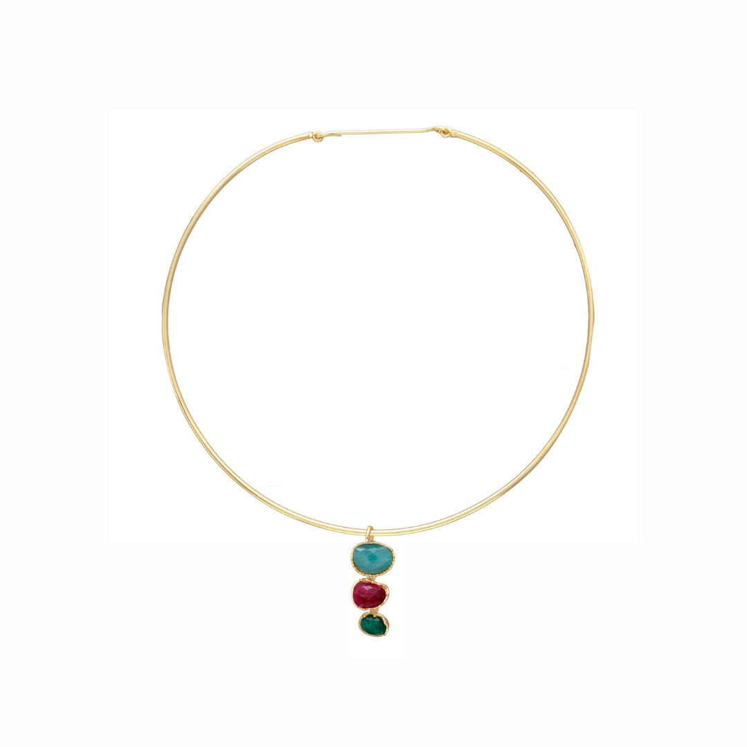 COLLAR LARISSA, desmontable con piedras naturales.