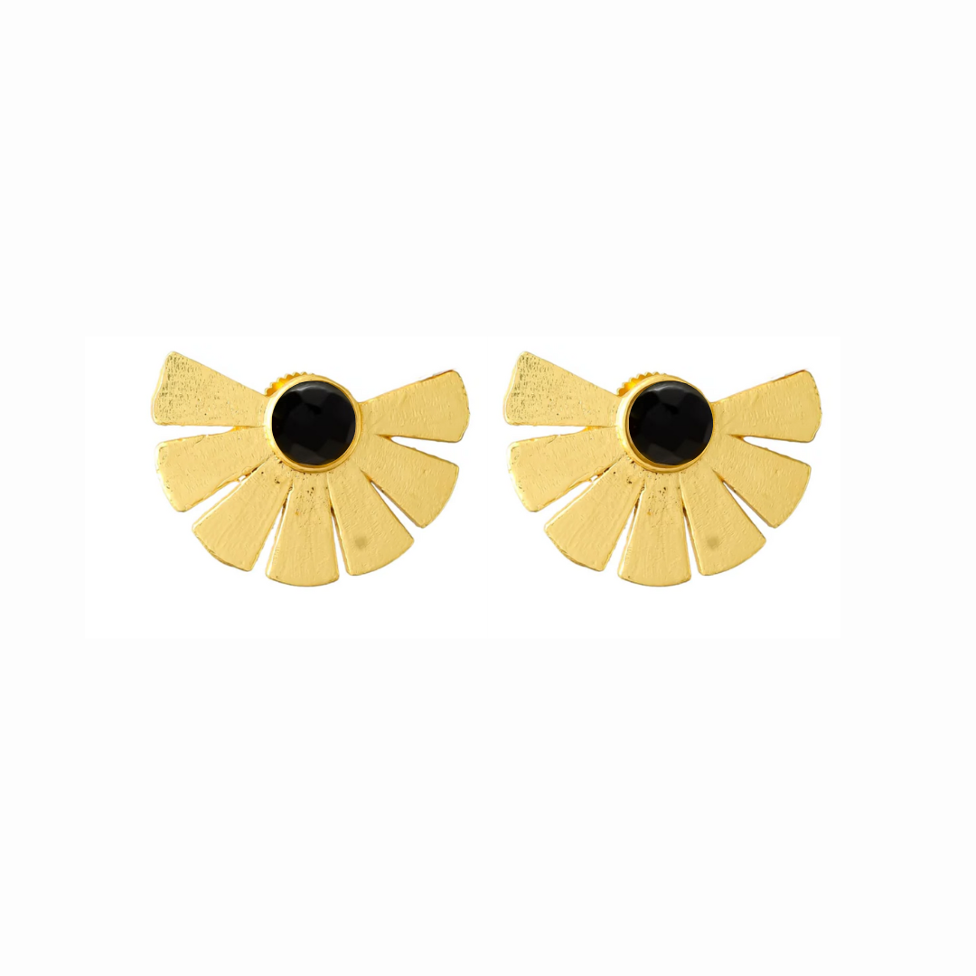 GISELLE, aretes con piedras naturales y baño de oro