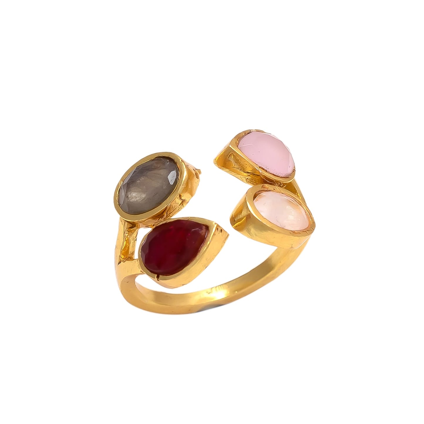 IVANA, ANILLOS CON PIEDRAS NATURALES Y BAÑO DE ORO.