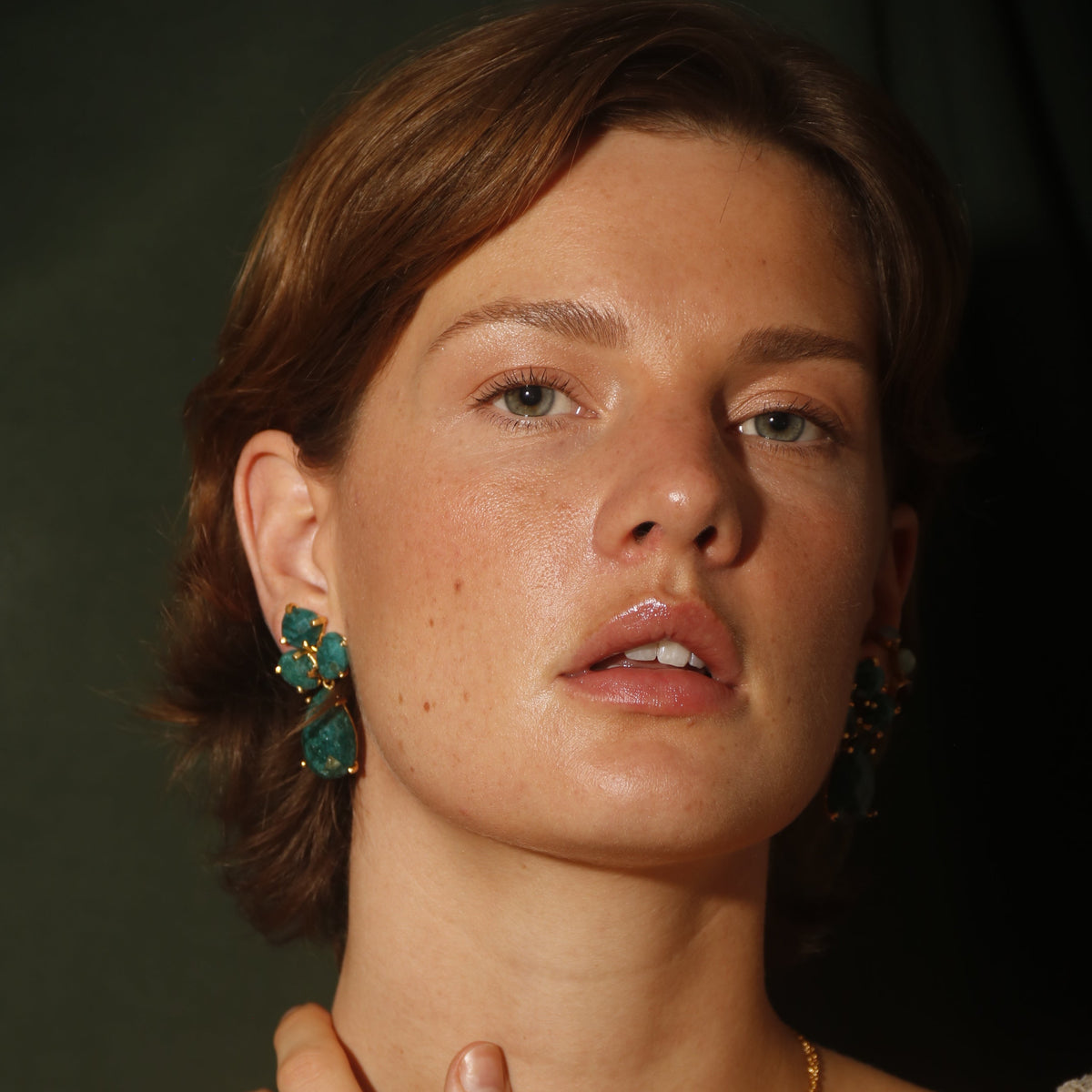CECILE, aretes desmontables con piedras naturales