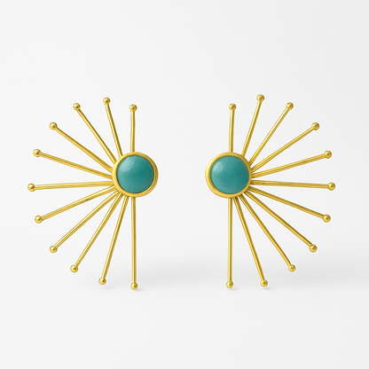 PAOLA, aretes con piedras naturales y baño de oro