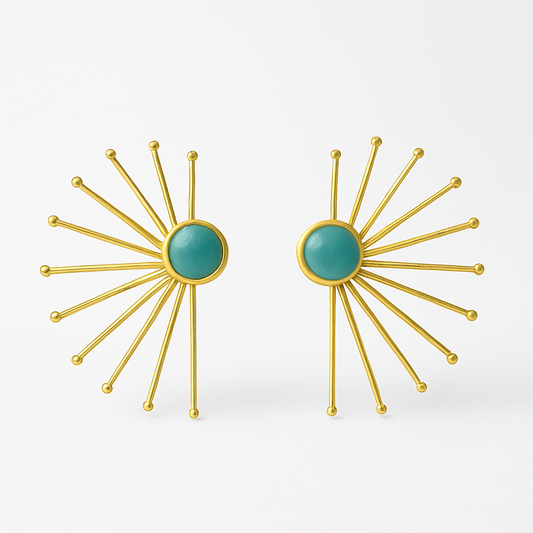 PAOLA, aretes con piedras naturales y baño de oro