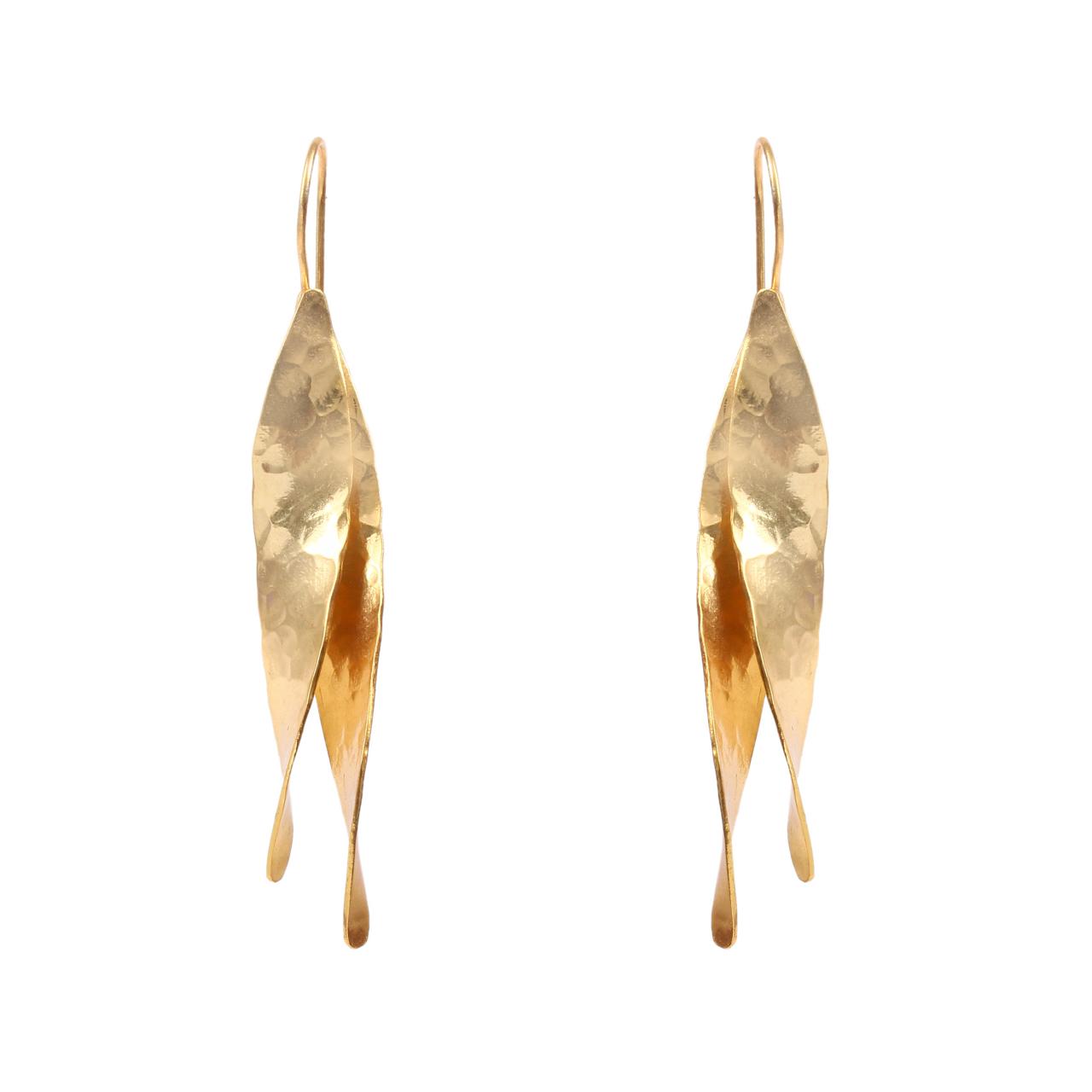 MAEVA, ARETES CON BAÑO DE ORO DE 18K