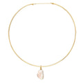 COLLAR PERLA, CON PERLA NATURAL Y BAÑO DE ORO