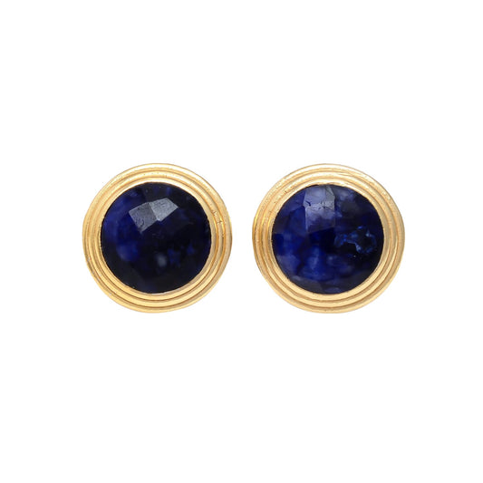 ALBERTHA, ARETES CON PIEDRAS NATURALES Y BAÑO DE ORO
