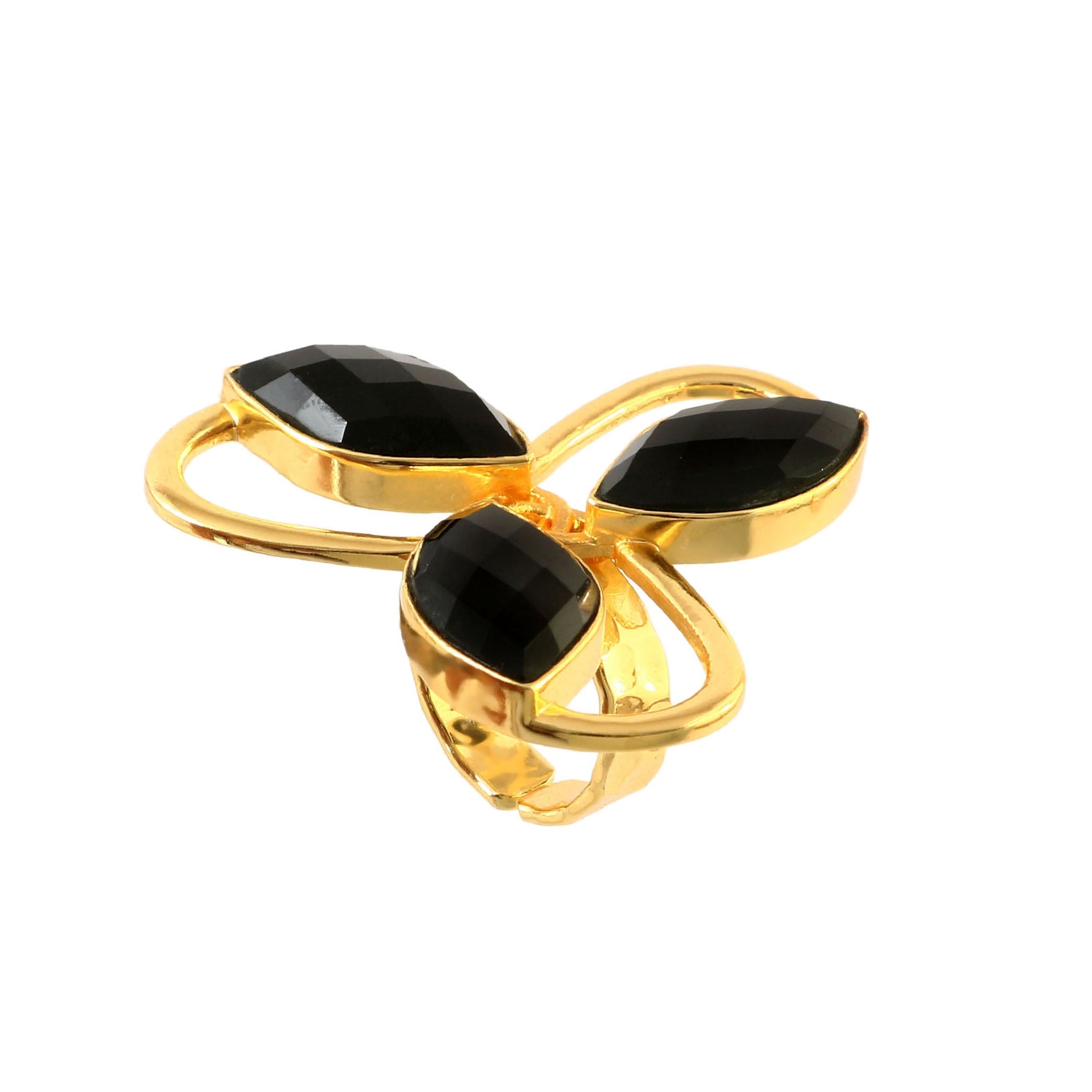 MARIA JOSE, ANILLO CON PIEDRAS NATURALES Y BAÑO DE ORO