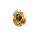 THALASSA, ANILLO CON PIEDRAS NATURALES Y BAÑO DE ORO