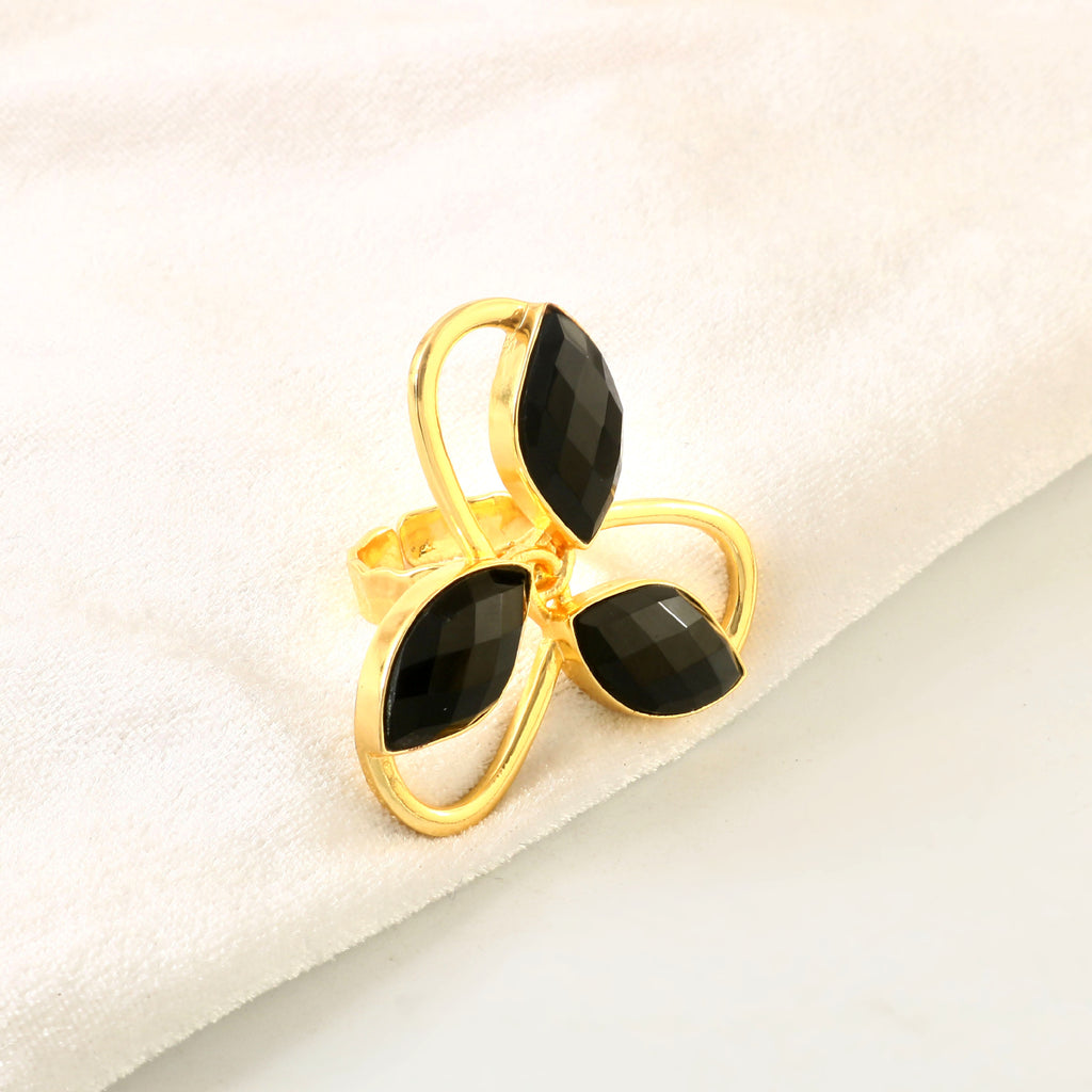 MARIA JOSE, ANILLO CON PIEDRAS NATURALES Y BAÑO DE ORO