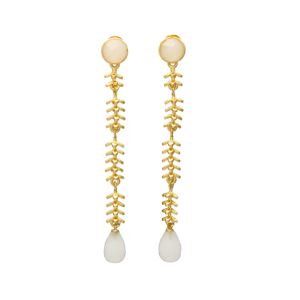 SAKTI, ARETES DESMONTABLES CON PIEDRAS NATURALES Y BAÑO DE ORO