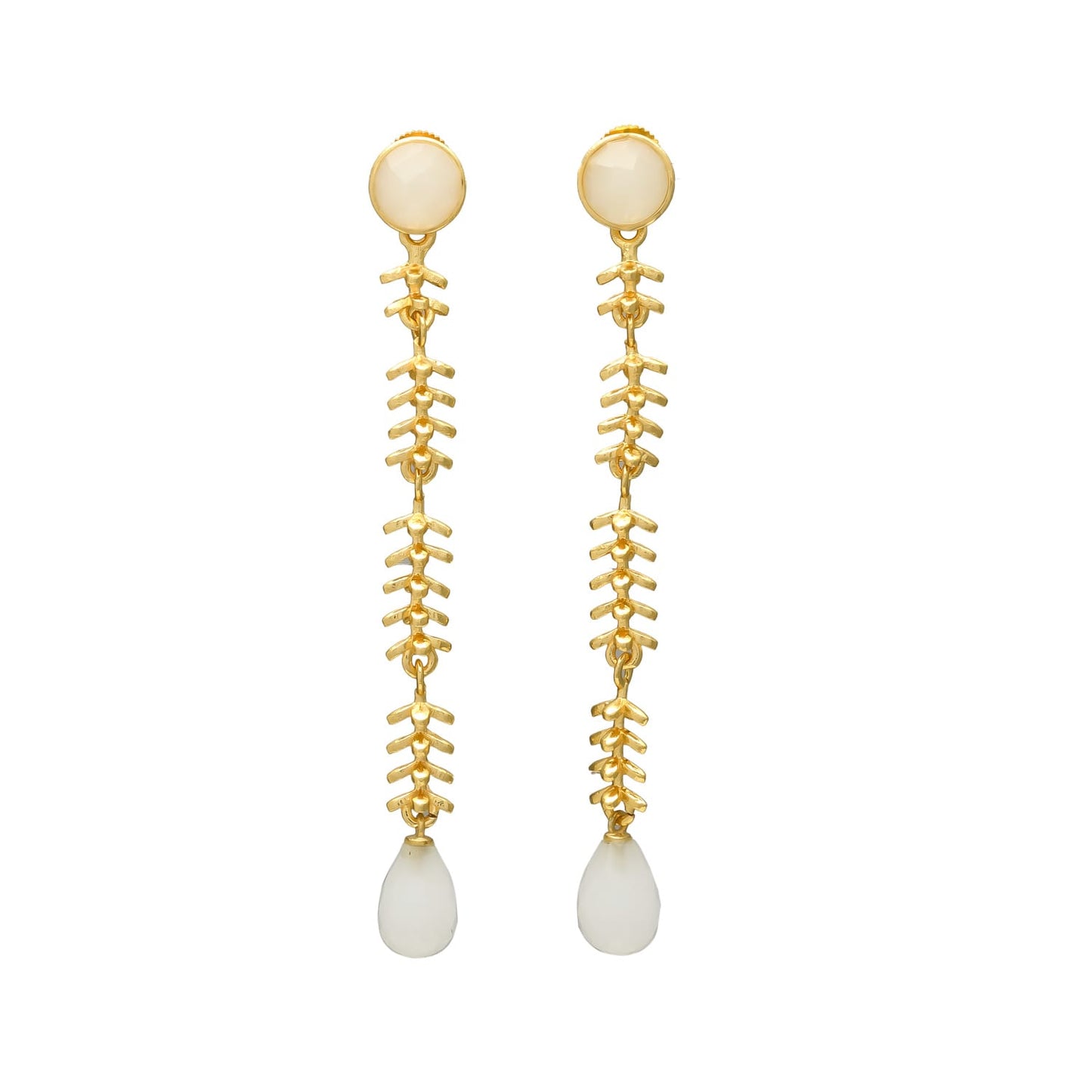 SAKTI, ARETES CON PIEDRAS NATURALES Y BAÑO DE ORO