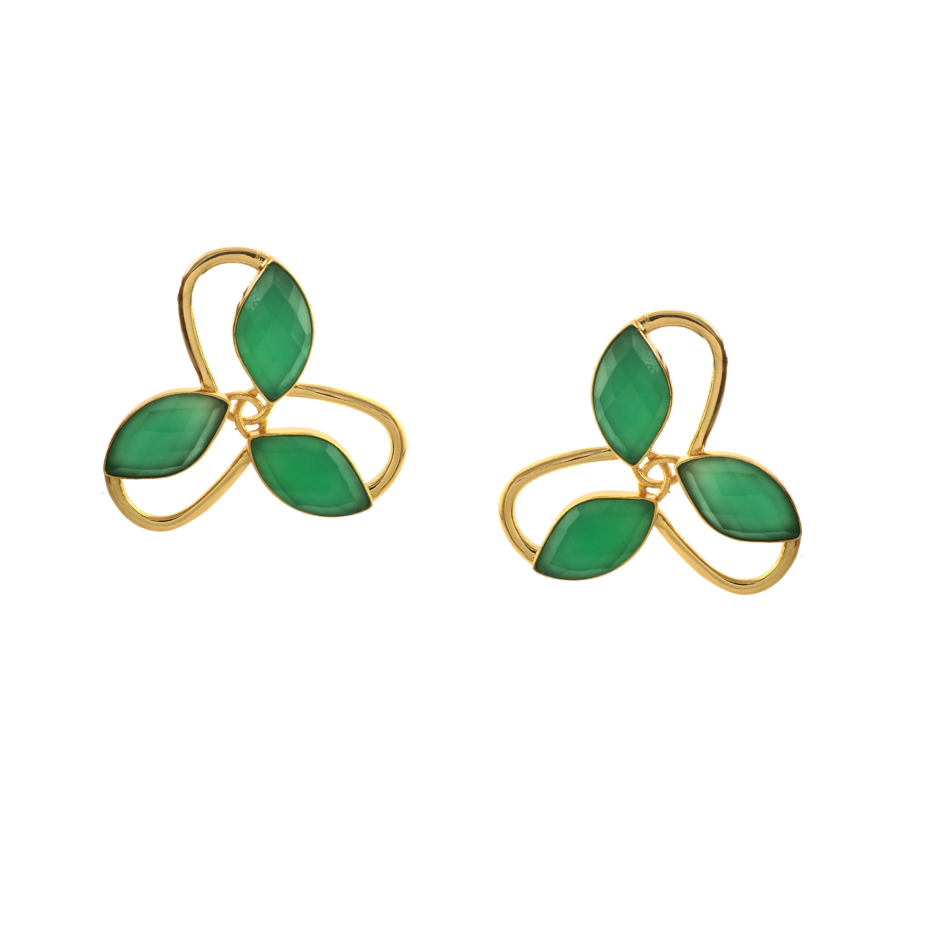 MARIA JOSE,ARETES CON PIEDRAS NATURALES Y BAÑO DE ORO