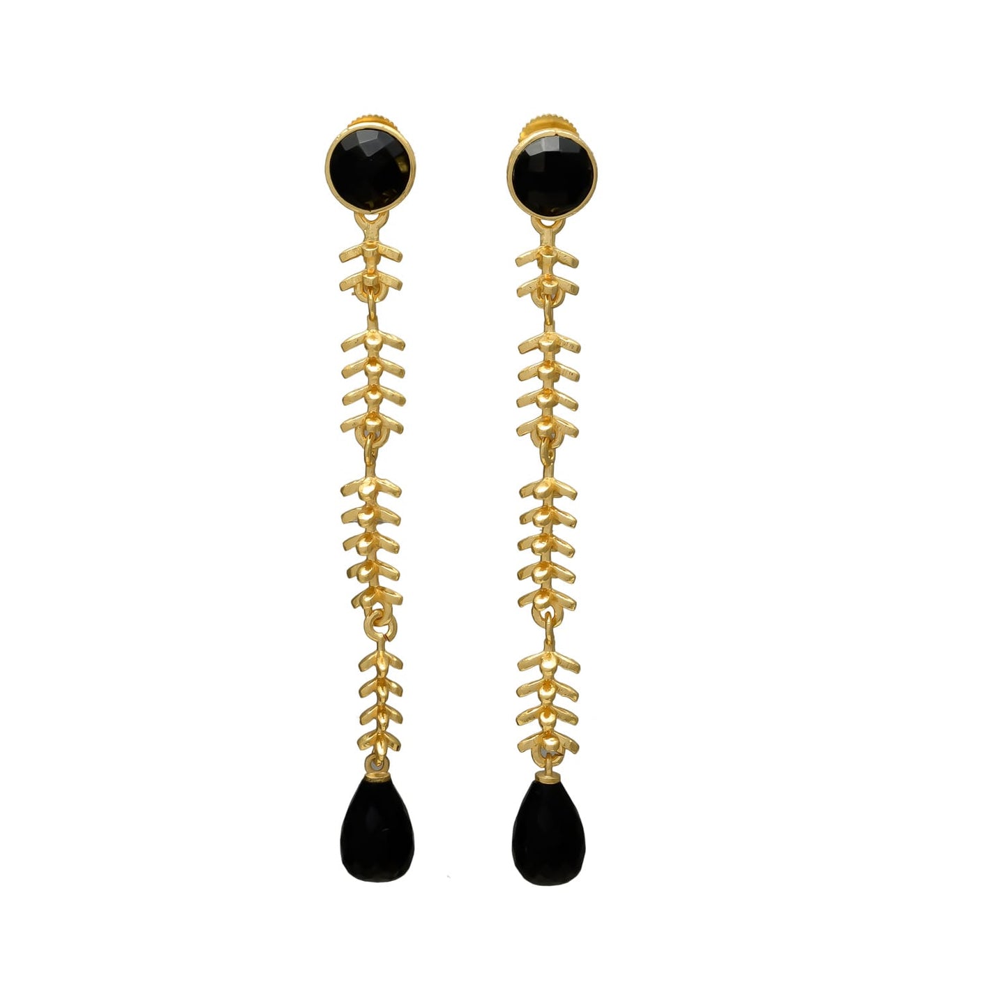 SAKTI, ARETES CON PIEDRAS NATURALES Y BAÑO DE ORO