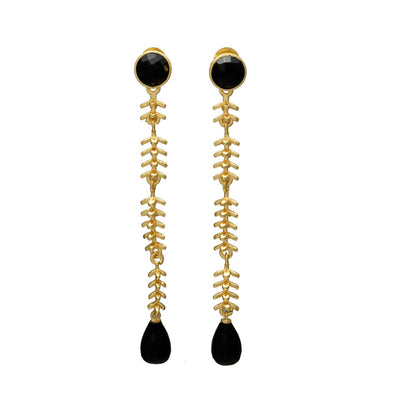 SAKTI, ARETES CON PIEDRAS NATURALES Y BAÑO DE ORO