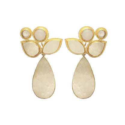 ARKID, ARETES DESMONTABLES CON PIEDRAS NATURALES Y BAÑO DE ORO