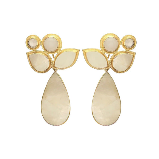 ARKID, ARETES DESMONTABLES CON PIEDRAS NATURALES Y BAÑO DE ORO