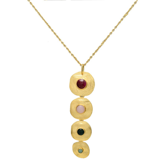 PADMA COLLAR , DESMONTABLE CON PIEDRAS NATURALES Y BAÑO DE ORO