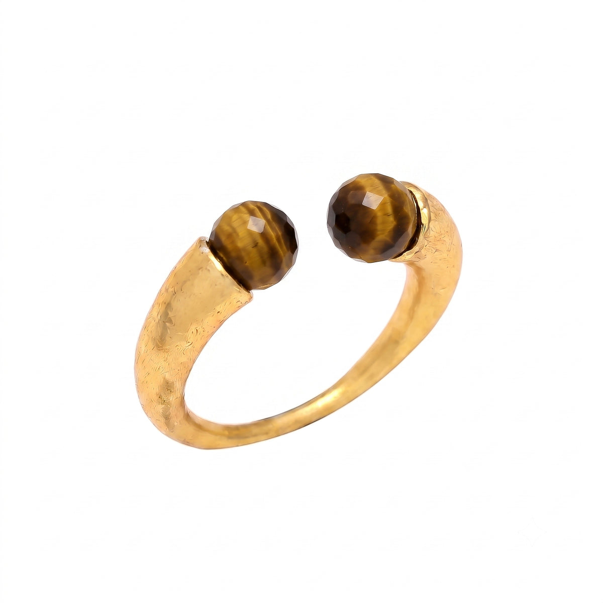 DANIELLE, ANILLO AJUSTABLE CON PIEDRAS NATURALES Y BAÑO DE ORO