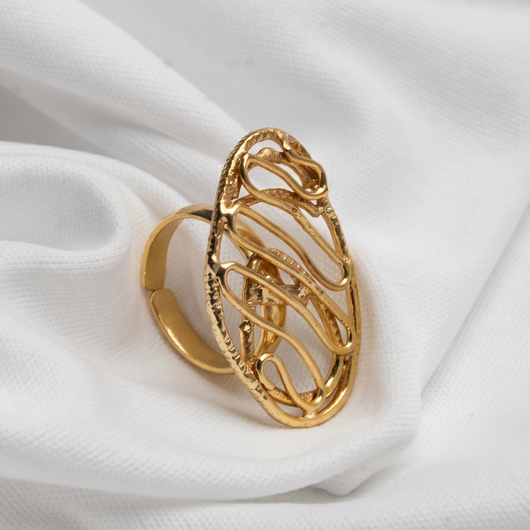 KALIRA, ANILLO , CON BAÑO DE ORO