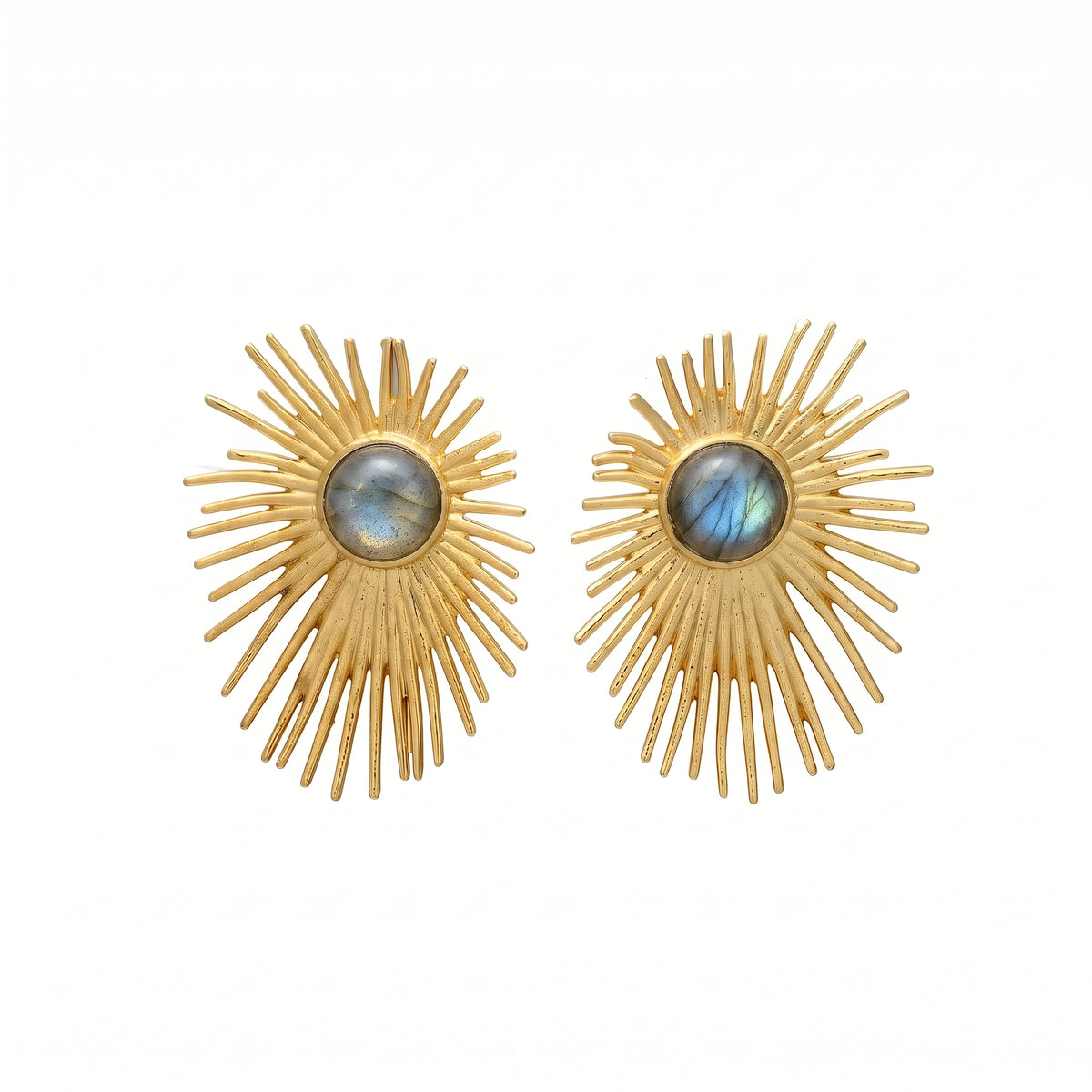ALEKSANDRA MINI, ARETES CON PIEDRAS NATURALES Y BAÑO DE ORO