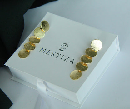 YULIANNA, ARETES CON BAÑO DE ORO DE 14K