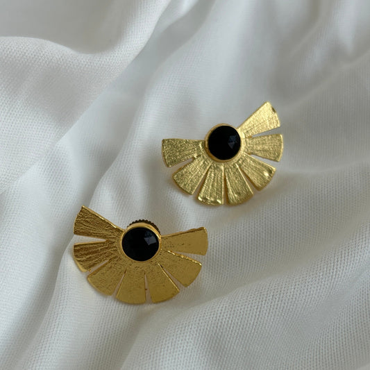 GISELLE, aretes con piedras naturales y baño de oro
