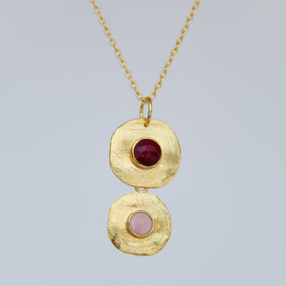 PADMA COLLAR , DESMONTABLE CON PIEDRAS NATURALES Y BAÑO DE ORO