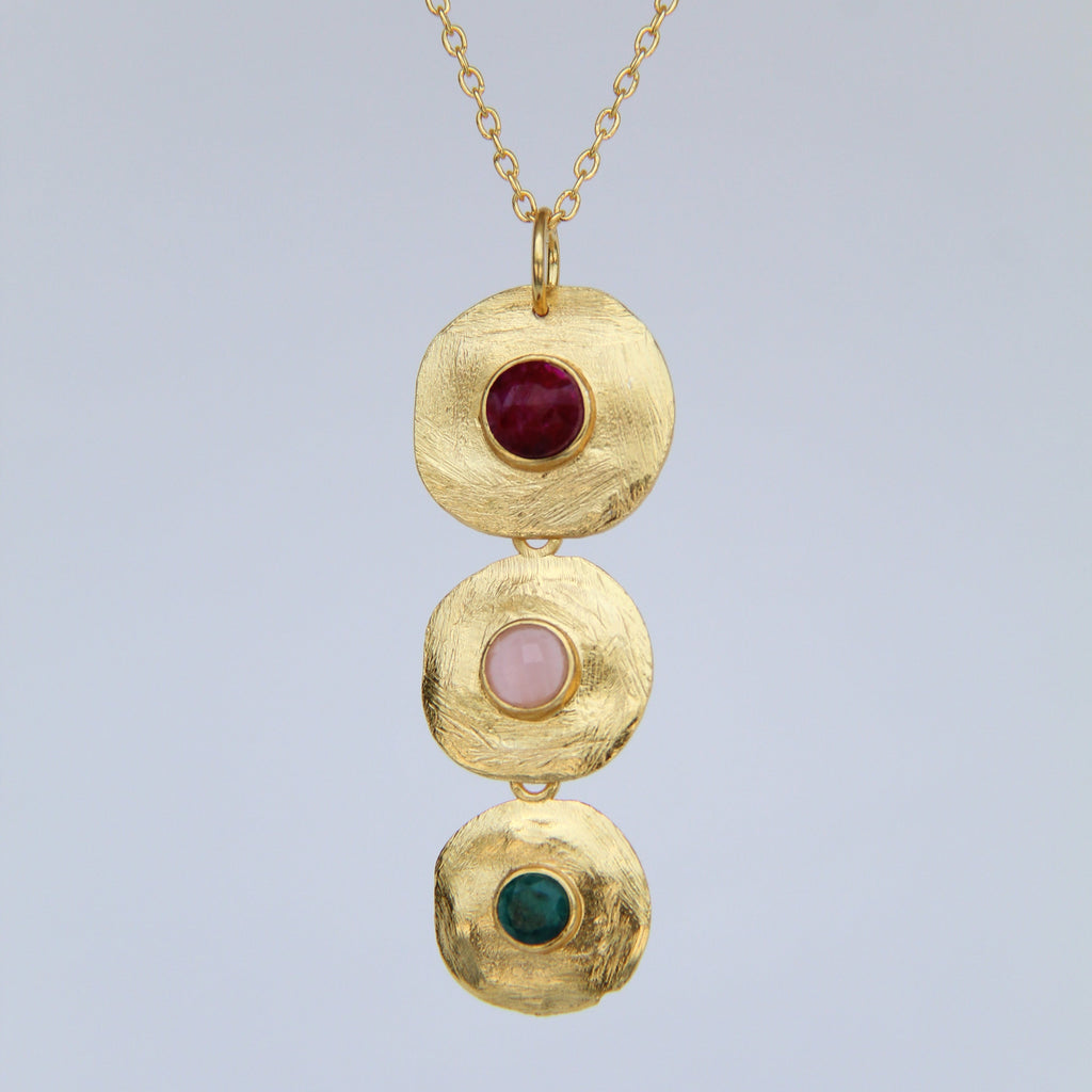 PADMA COLLAR , DESMONTABLE CON PIEDRAS NATURALES Y BAÑO DE ORO