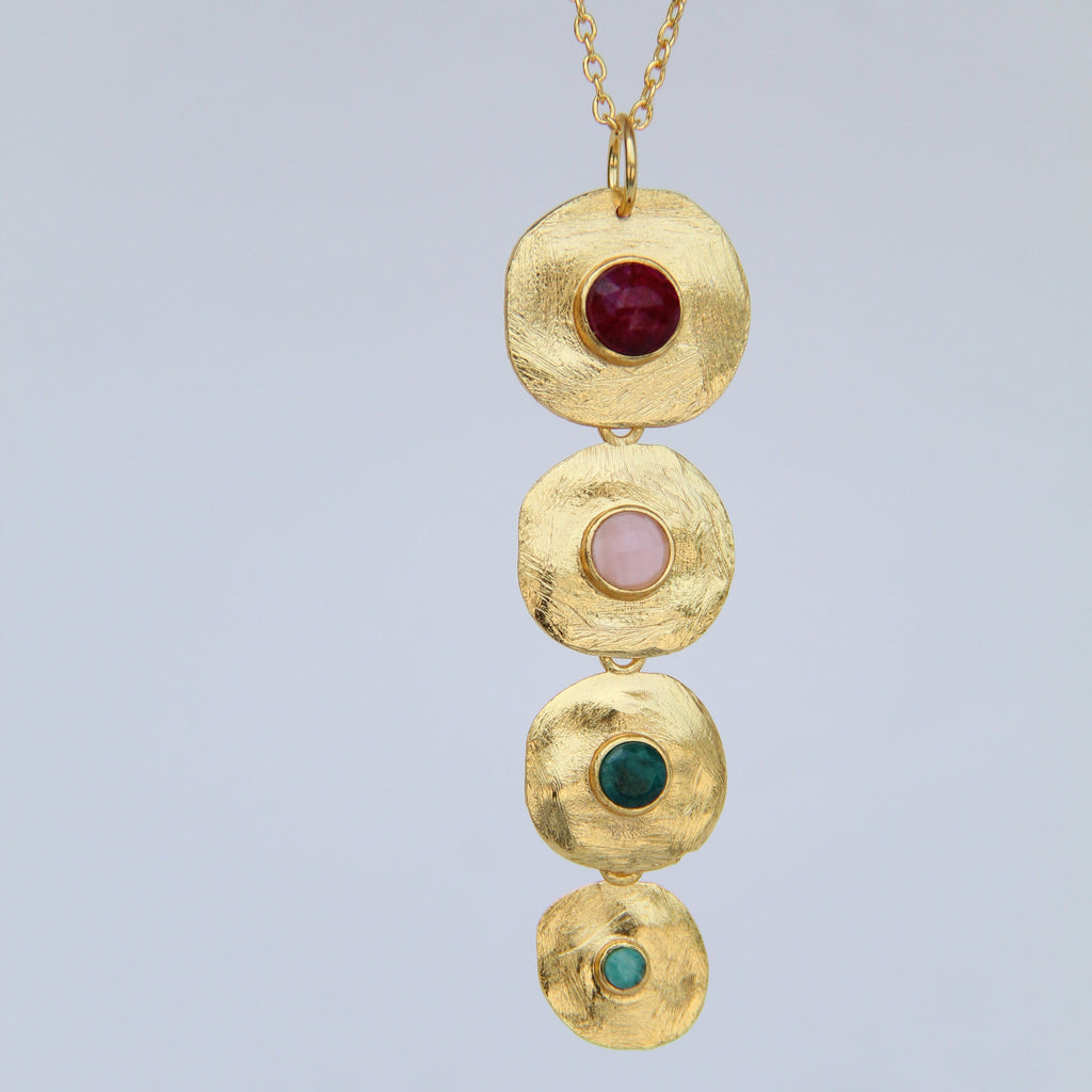 PADMA COLLAR , DESMONTABLE CON PIEDRAS NATURALES Y BAÑO DE ORO