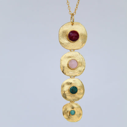 PADMA COLLAR , DESMONTABLE CON PIEDRAS NATURALES Y BAÑO DE ORO