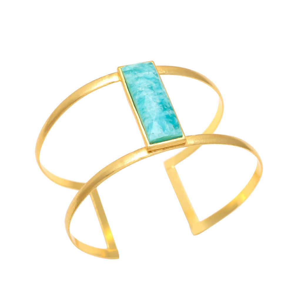 IVONNE, BRAZALETE CON PIEDRAS NATURALES Y BAÑO DE ORO