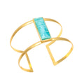 IVONNE, BRAZALETE CON PIEDRAS NATURALES Y BAÑO DE ORO