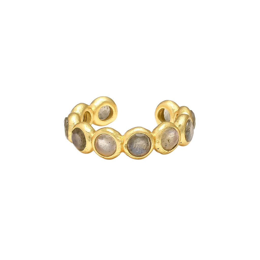 JOLIE, ANILLO AJUSTABLE CON PIEDRAS NATURALES Y BAÑO DE ORO