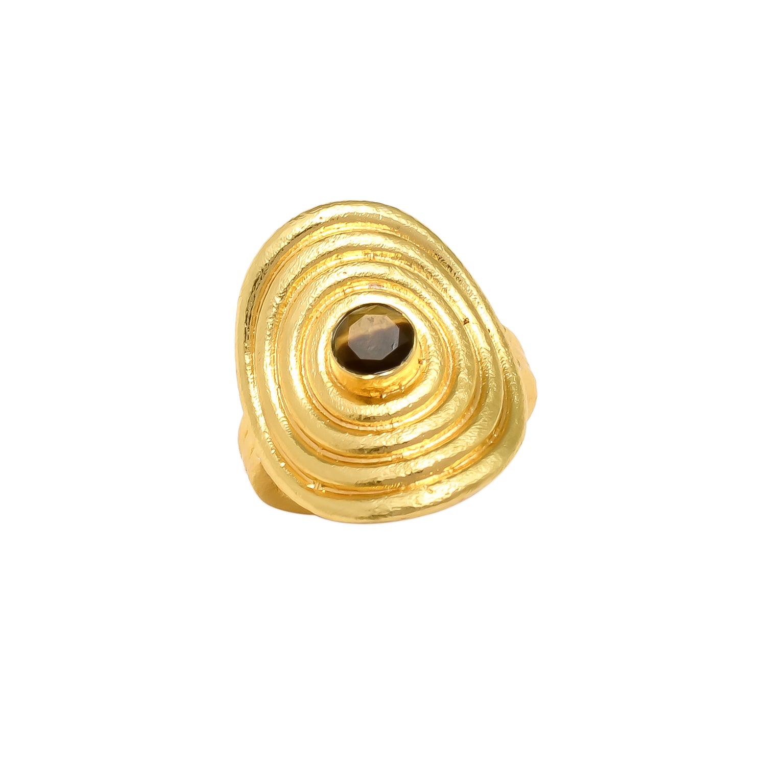 LILIANNE, ANILLO AJUSTABLE CON PIEDRAS NATURALES Y BAÑO DE ORO