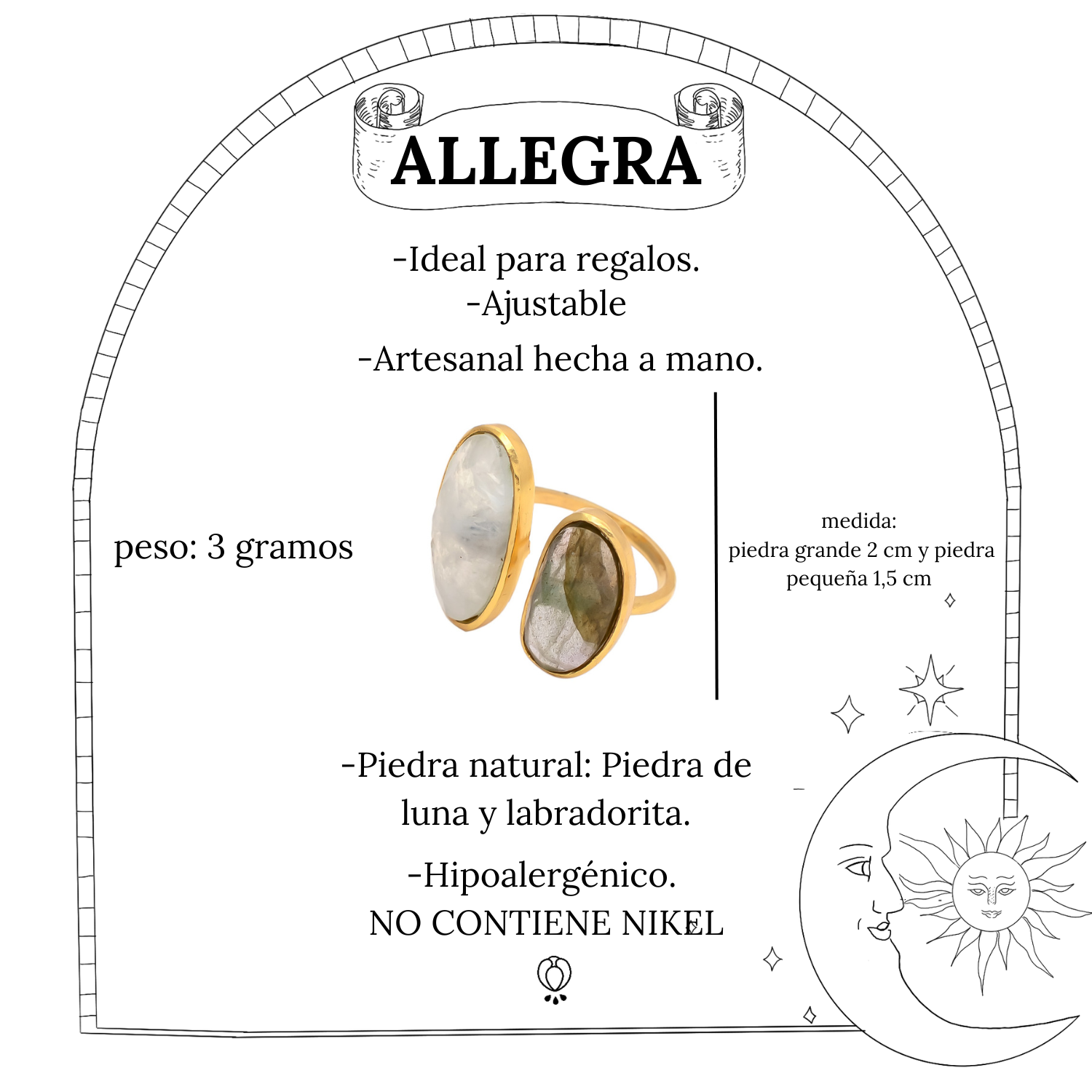 ALLEGRA, ANILLO CON PIEDRAS NATURALES