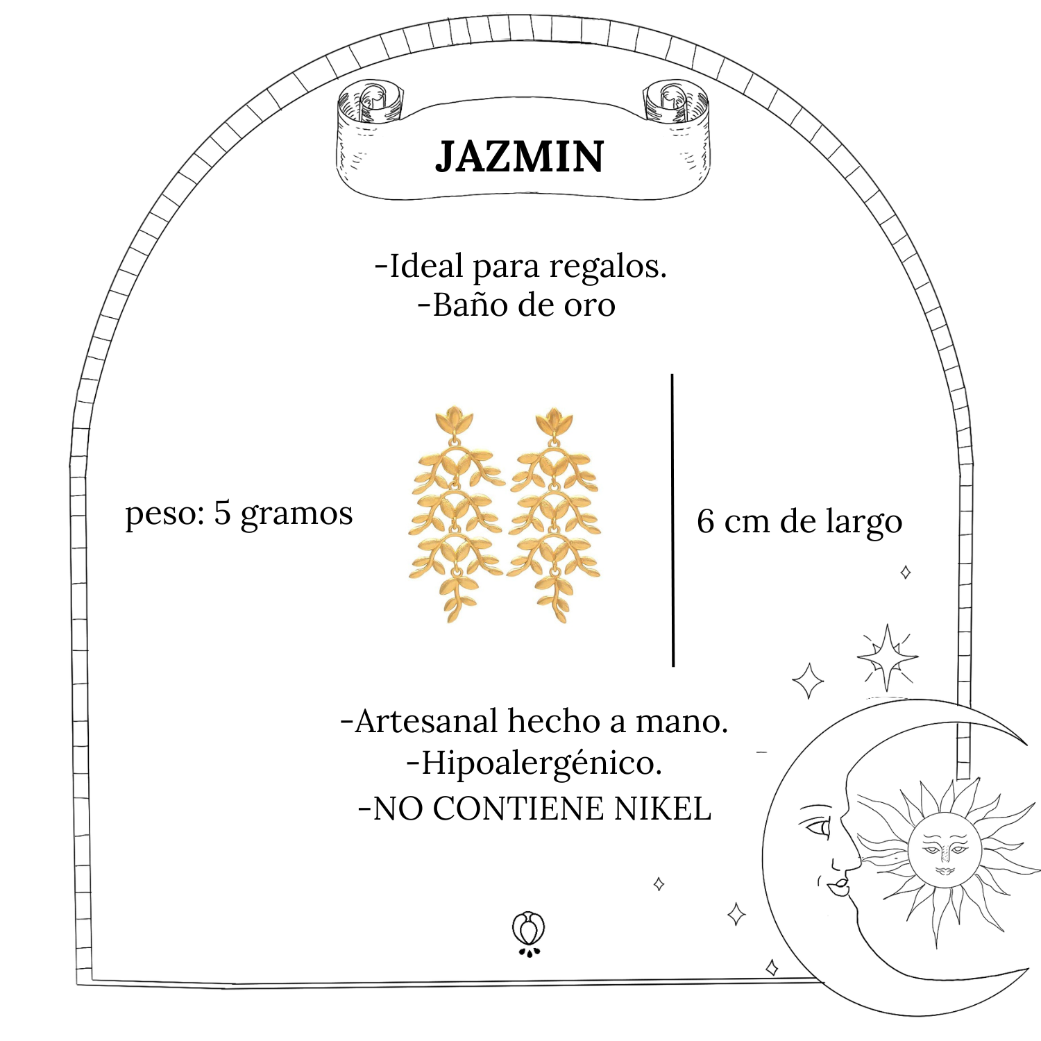 JAZMIN, ARETES DORADOS