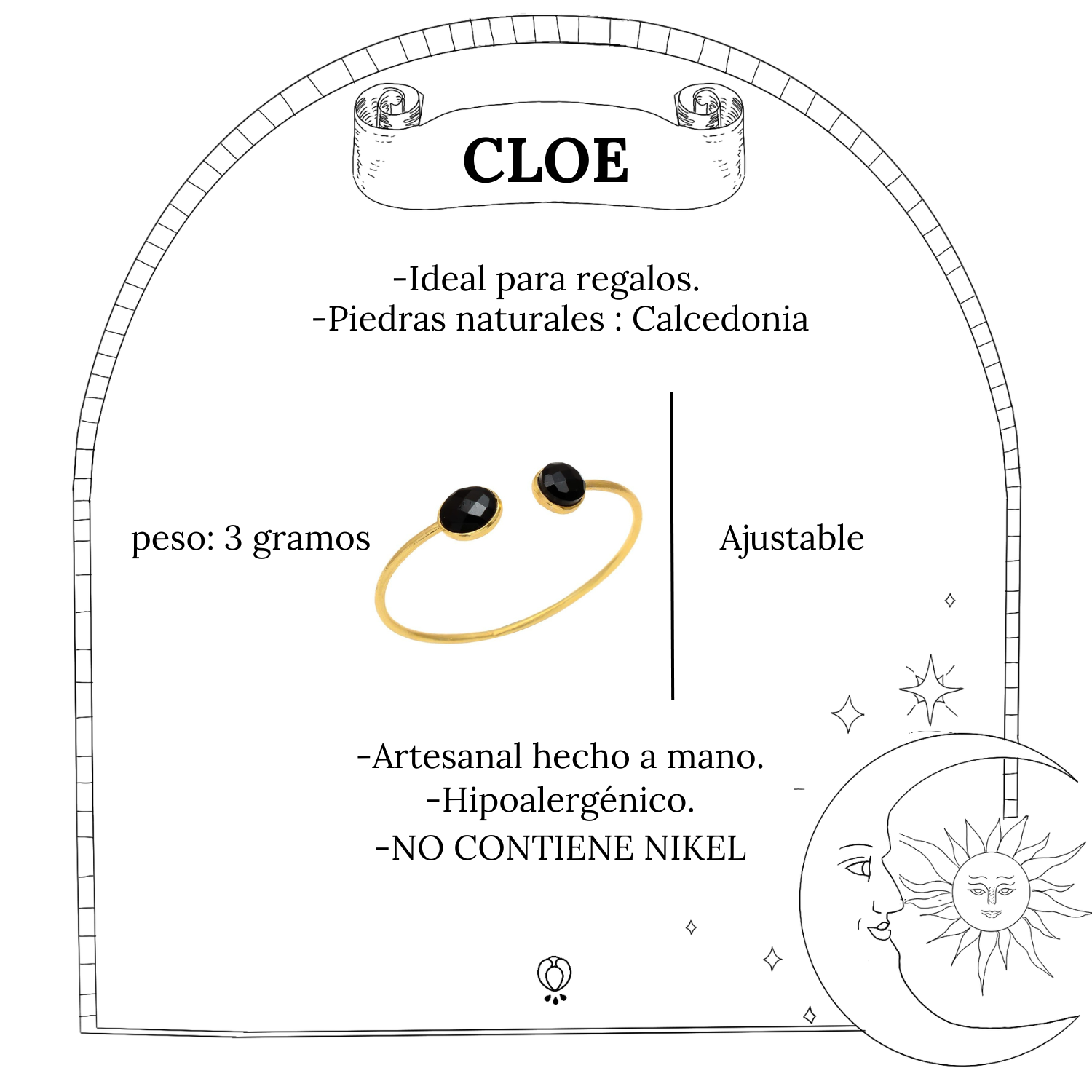 CLOE, BRAZALETE CON PIEDRA NATURAL