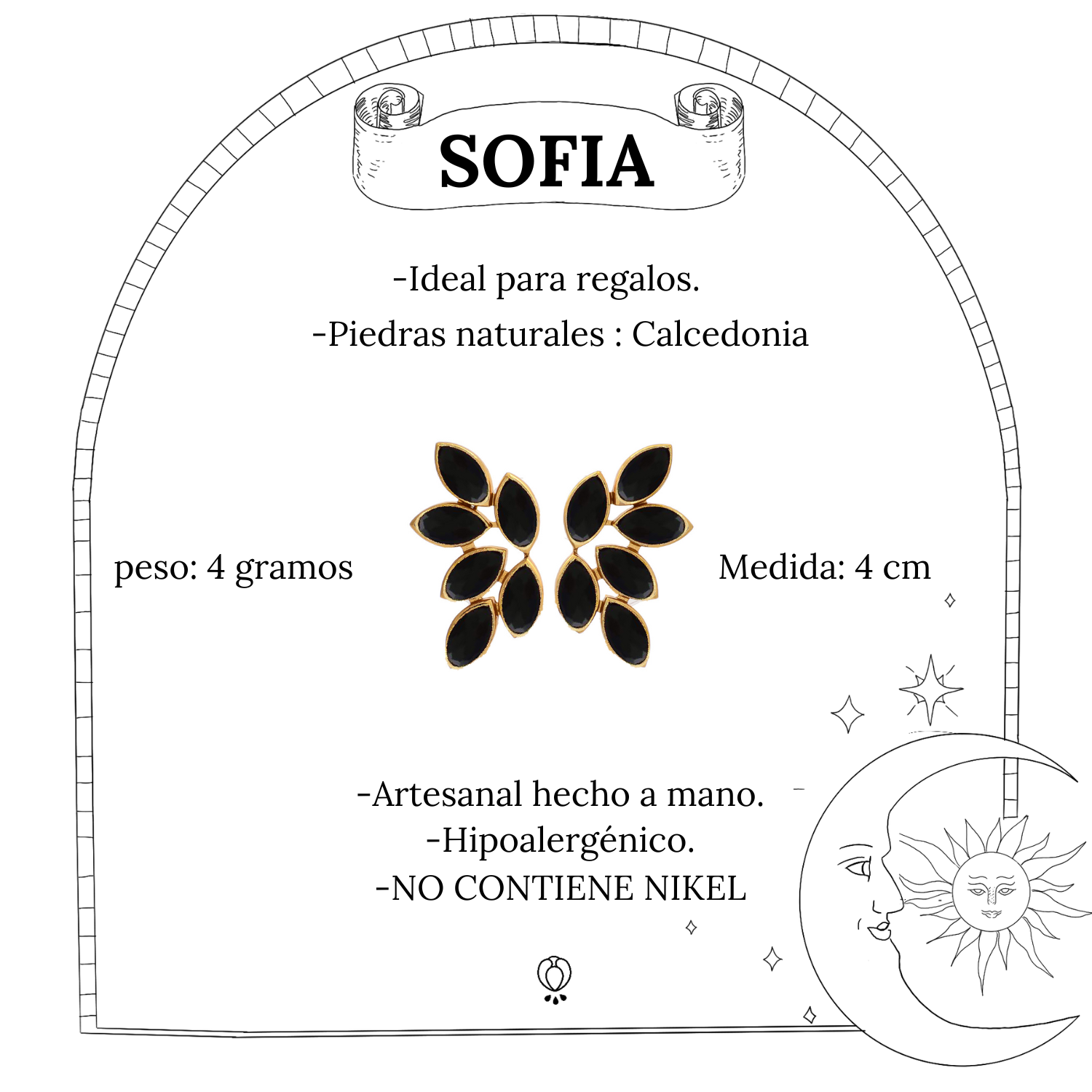 SOFIA, aretes con piedras naturales