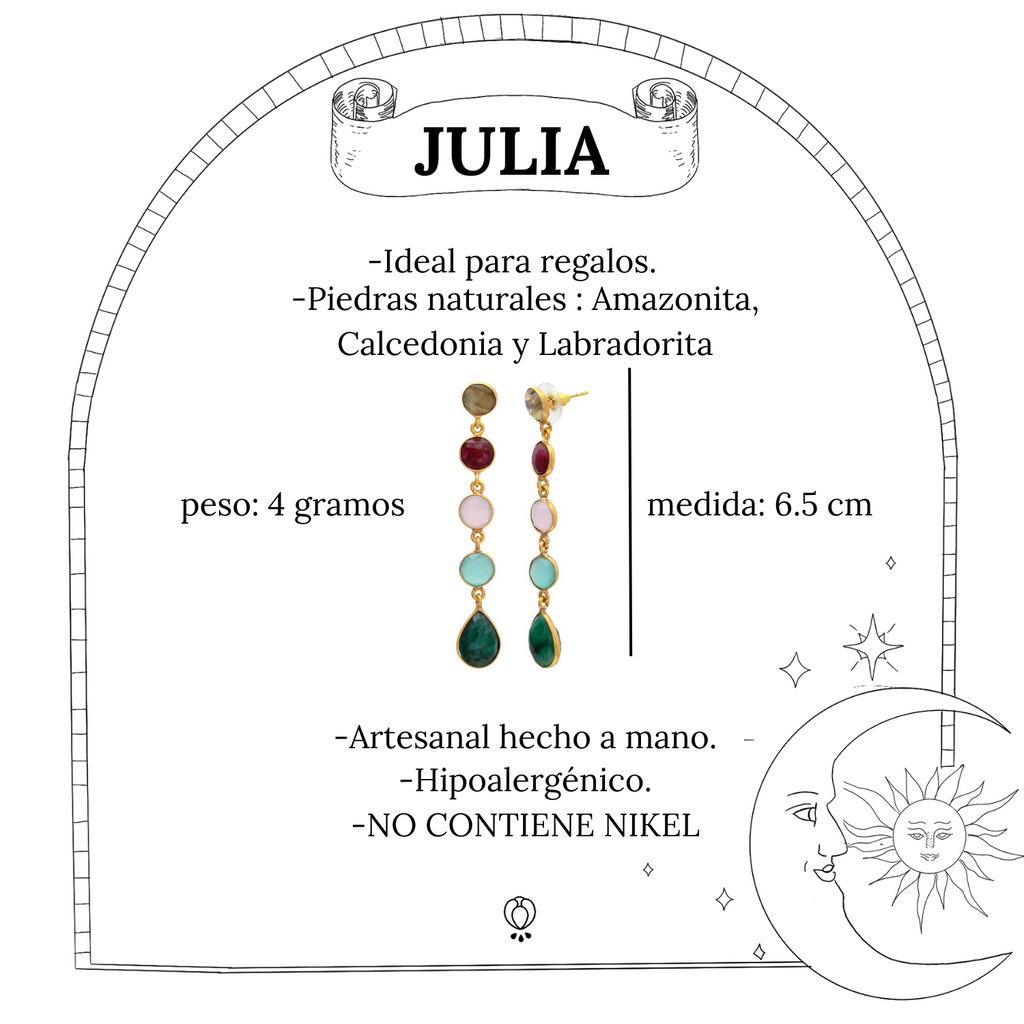 JULIA, aretes de piedras naturales