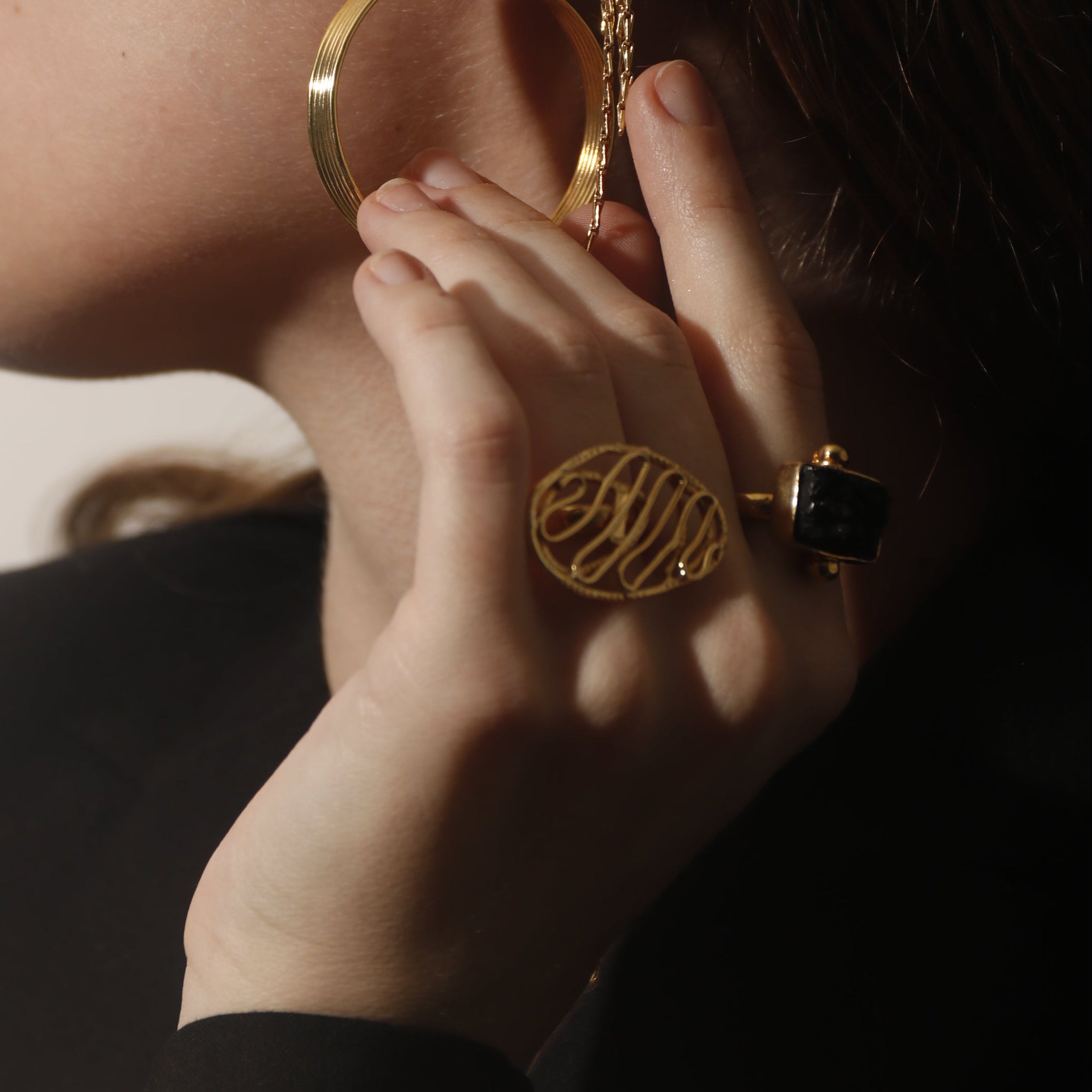 KALIRA, ANILLO , CON BAÑO DE ORO