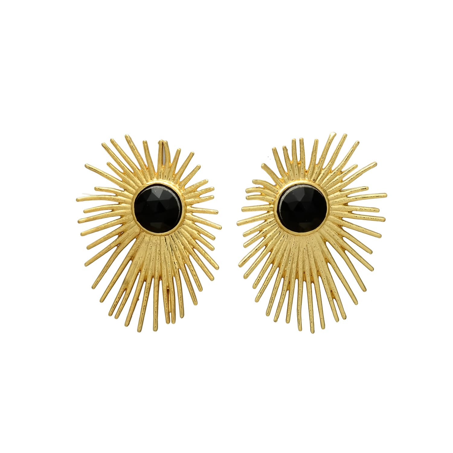 ALEKSANDRA MINI, ARETES CON PIEDRAS NATURALES Y BAÑO DE ORO