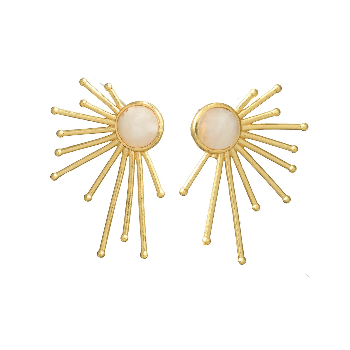 PAOLA, aretes con piedras naturales y baño de oro