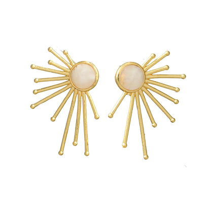 PAOLA, aretes con piedras naturales y baño de oro