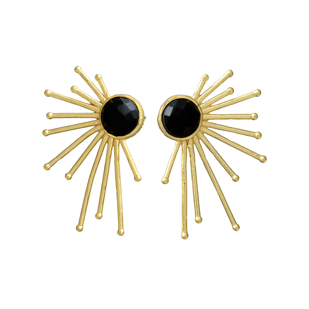PAOLA, aretes con piedras naturales y baño de oro