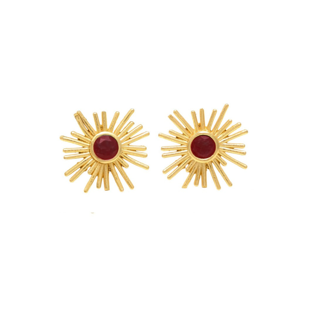 SOL, ARETES CON PIEDRAS NATURALES