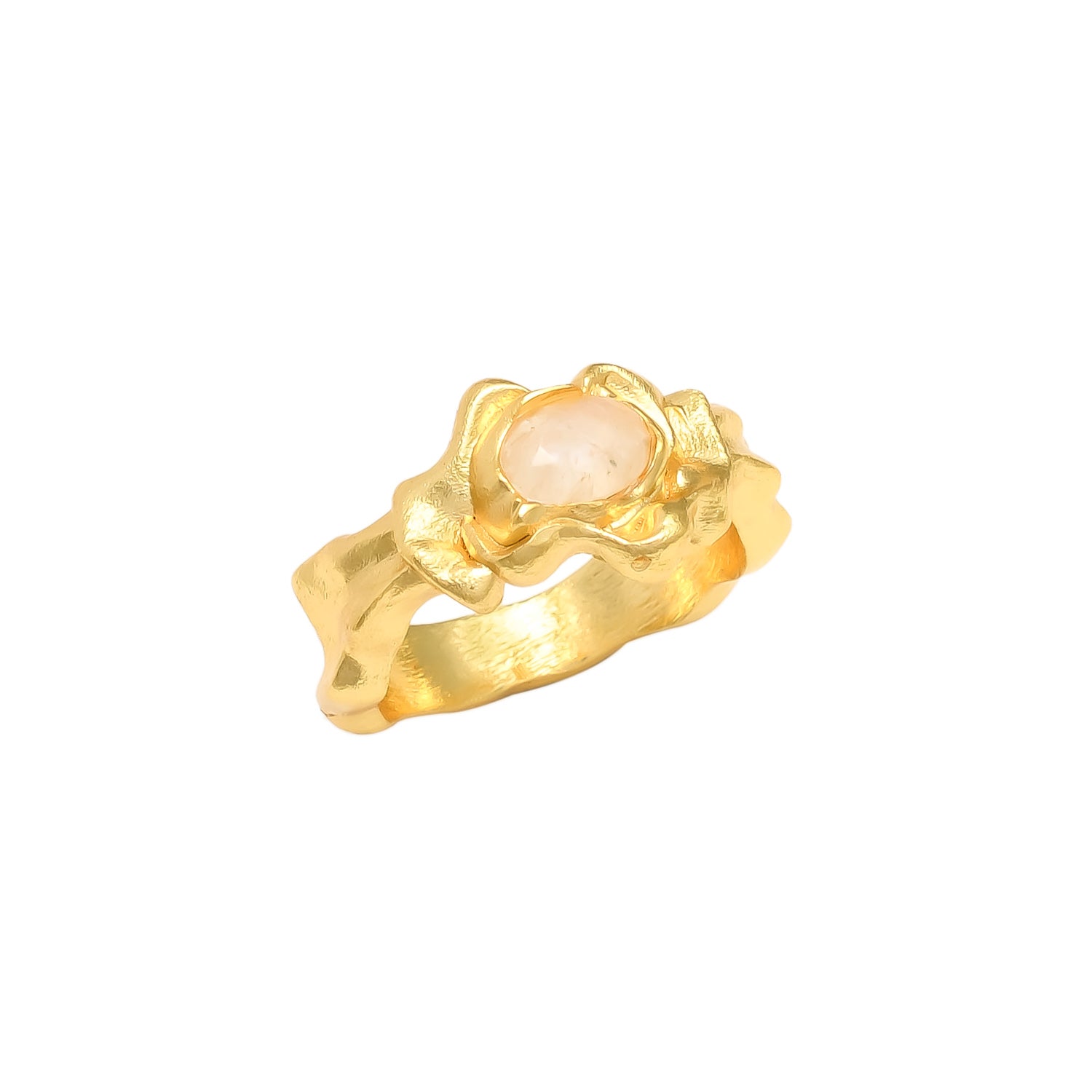 SWARA, ANILLO CON PIEDRAS NATURALES Y BAÑO DE ORO