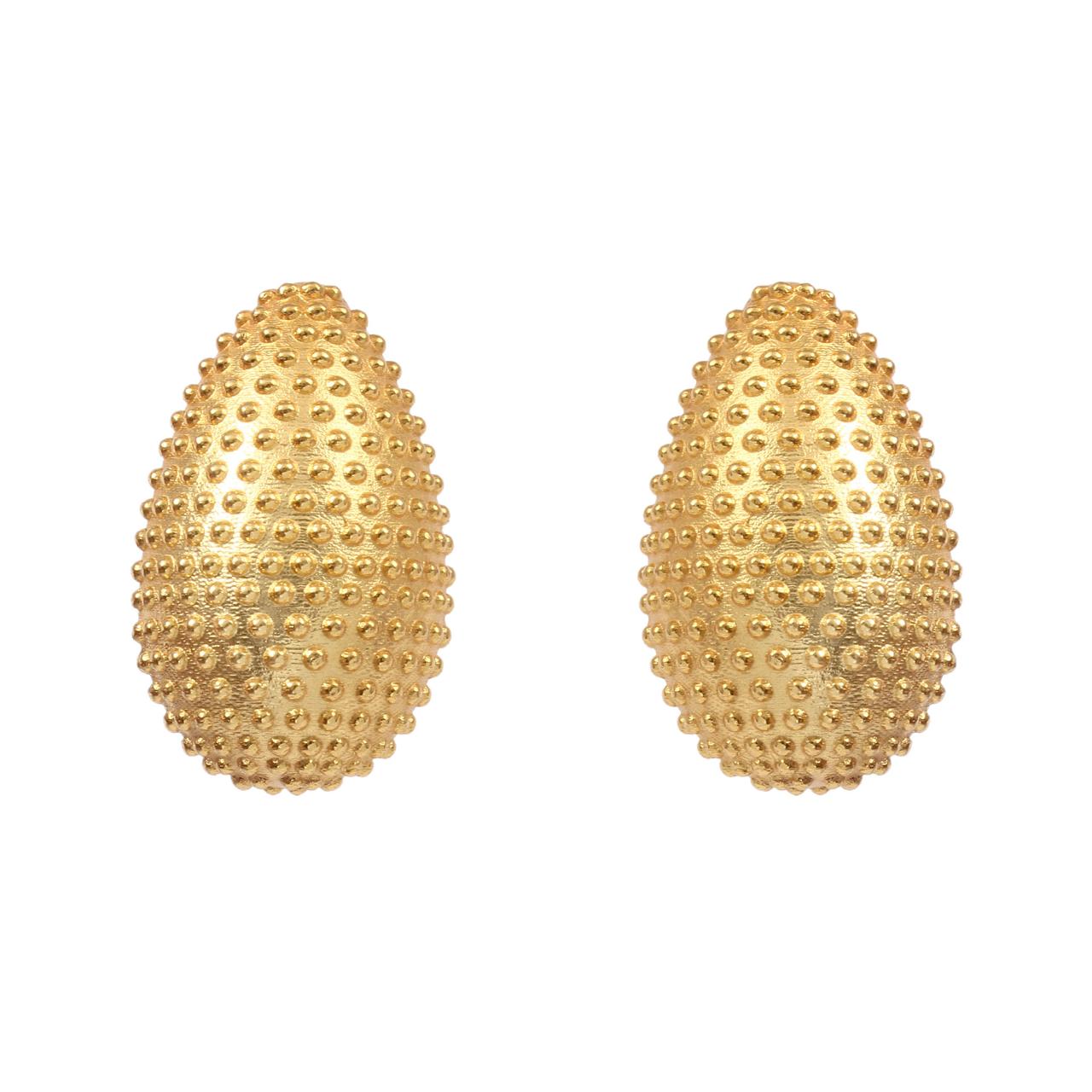 UMA, ARETES CON BAÑO DE ORO DE 18K