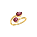 VIENA, ANILLO CON PIEDRAS NATURALES Y BAÑO DE ORO DE 14K