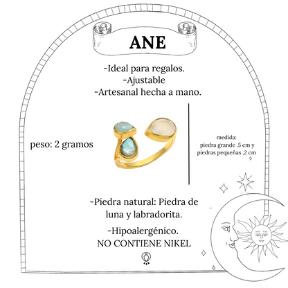 ANE, ANILLO CON 3 PIEDRAS NATURALES