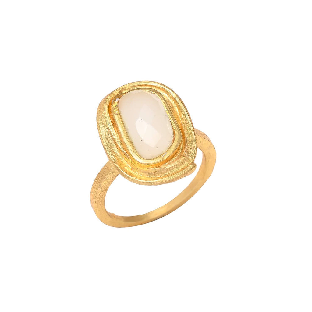 CASSIA, ANILLO CON PIEDRAS NATURALES Y BAÑO DE ORO