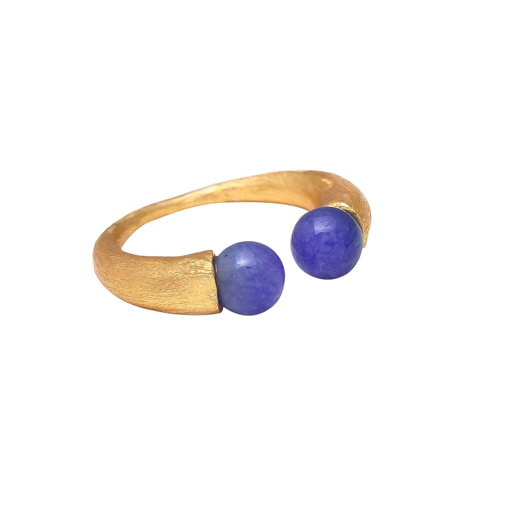 DANIELLE, ANILLO AJUSTABLE CON PIEDRAS NATURALES Y BAÑO DE ORO